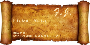 Ficker Júlia névjegykártya