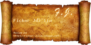 Ficker Júlia névjegykártya